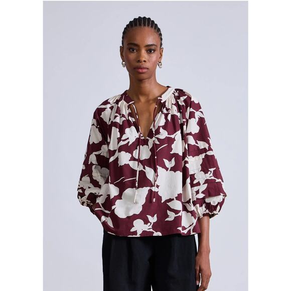 Apiece Apart Tops - Apiece Apart Tule Top in Paz Floral Fig L